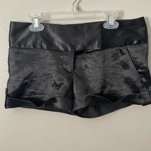 G by Guess brand dressy black satin shorts